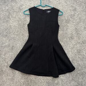 Maeve by Anthropologie Dress Womens XSP Black Fit Flare Sleeveless Zip Pockets